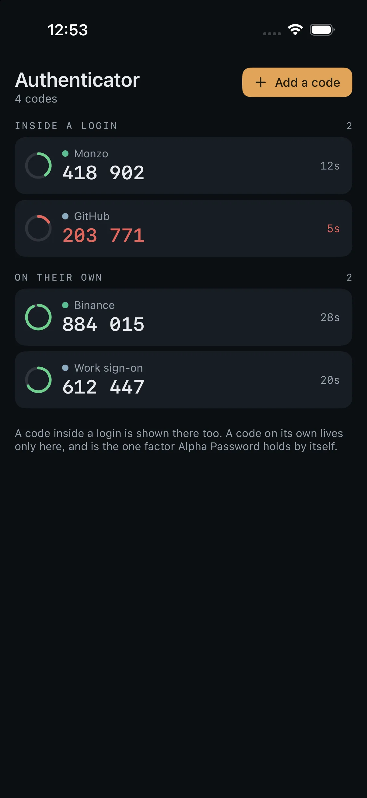 The authenticator on a phone.